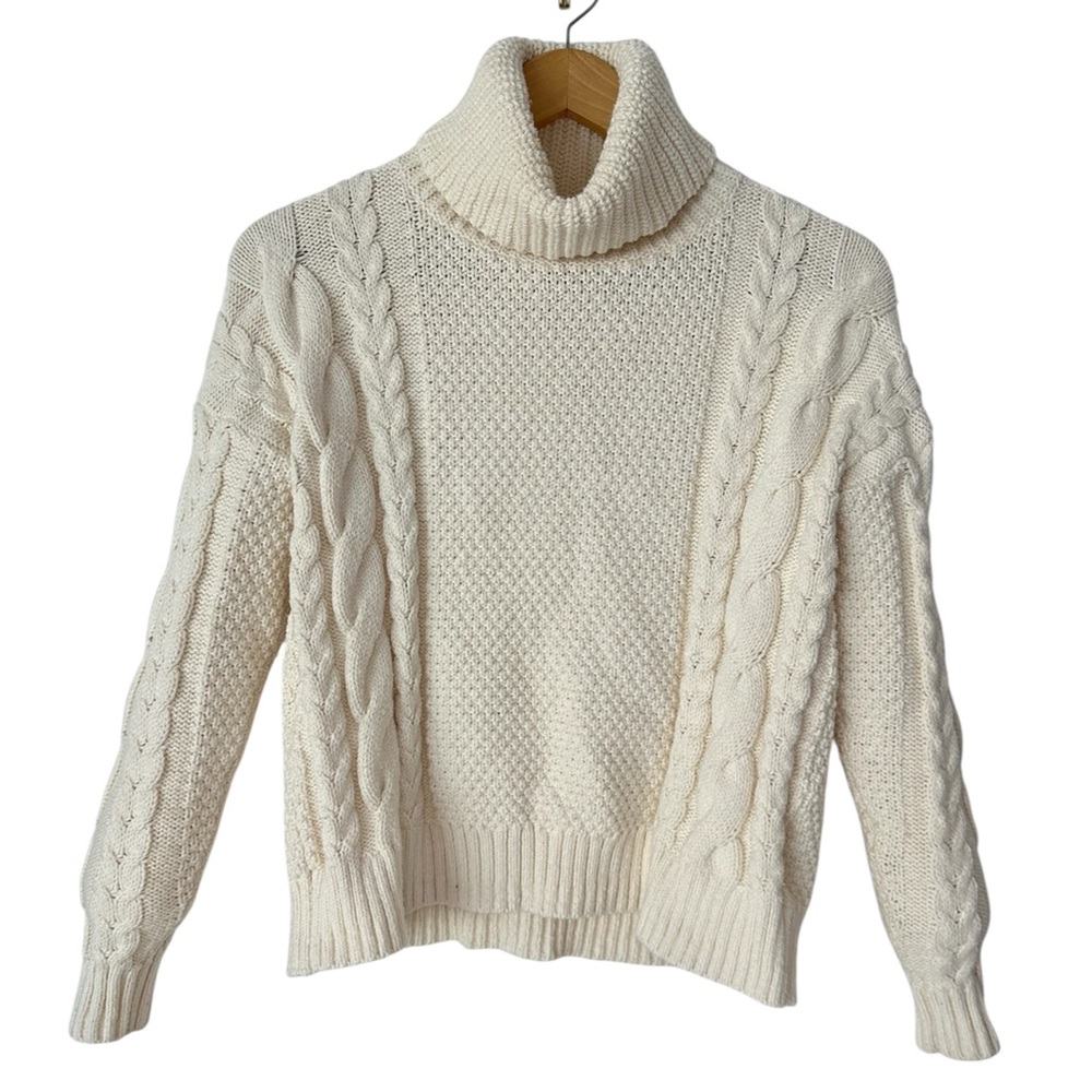 Madewell Sweater Turtleneck Cable Knit Cream Women’s Size X-Small